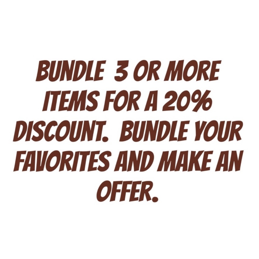 At least 20% off bundles of 3 or more items!!! New offer!